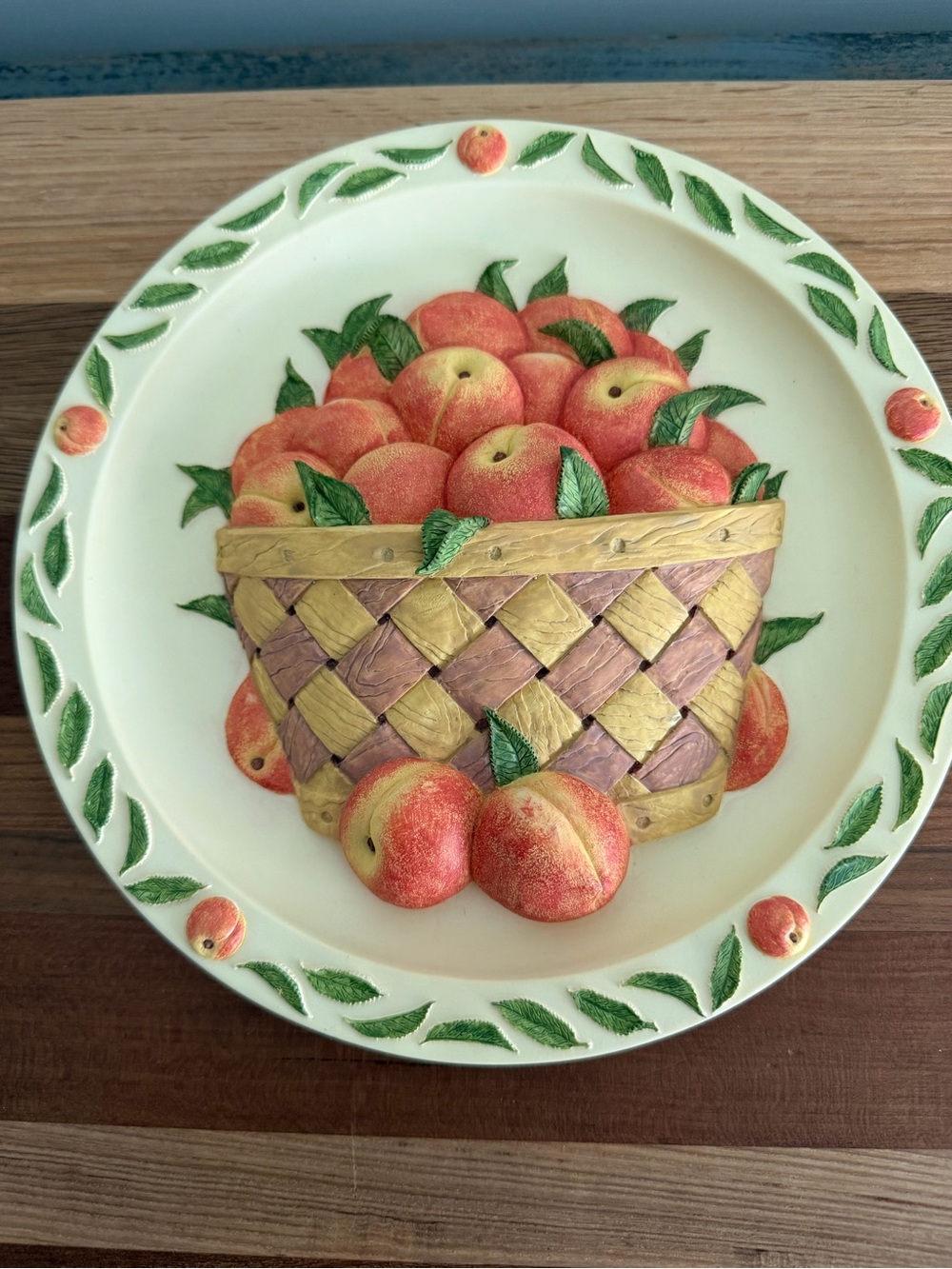 Bountiful Harvest Collection Plate 2 Bushel of Peaches Collector Plate 8 in.
